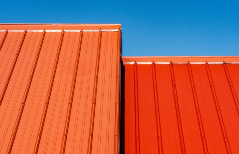 New metal roof installation